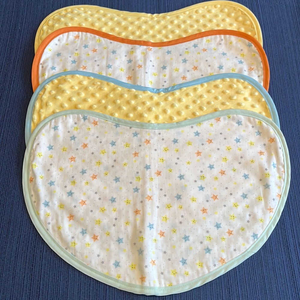 Small stars yellow baby burp cloth
